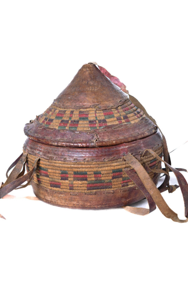 Basket - Oromo - Wicker, Leather - Ethiopia