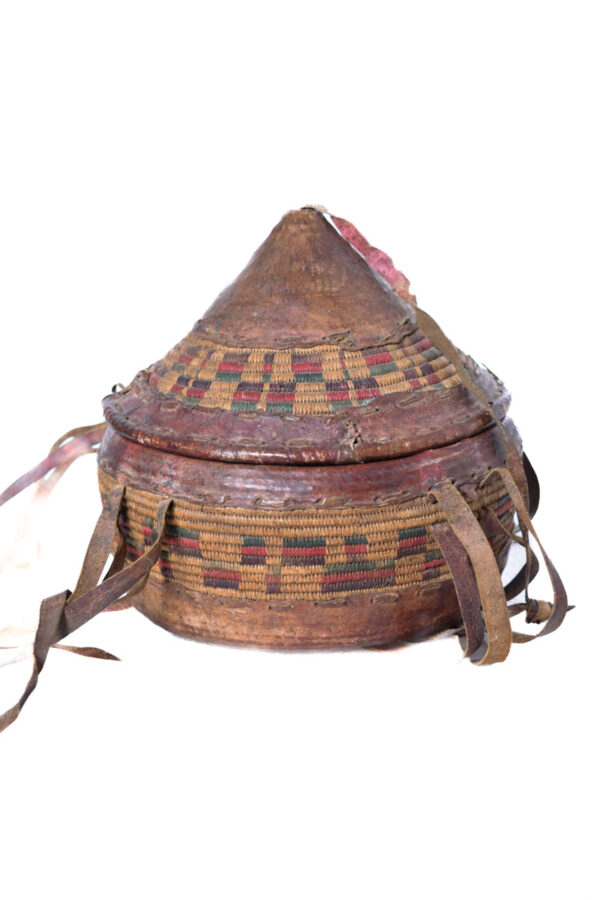 Basket - Oromo - Wicker, Leather - Ethiopia