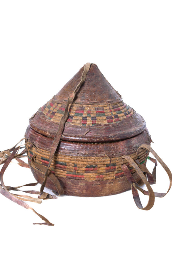 Basket - Oromo - Wicker, Leather - Ethiopia
