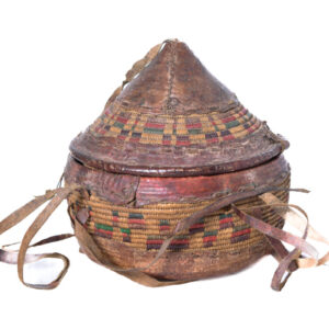 Basket - Oromo - Wicker, Leather - Ethiopia