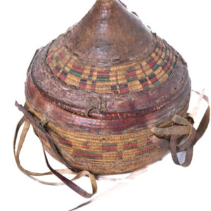 Basket - Oromo - Wicker, Leather - Ethiopia