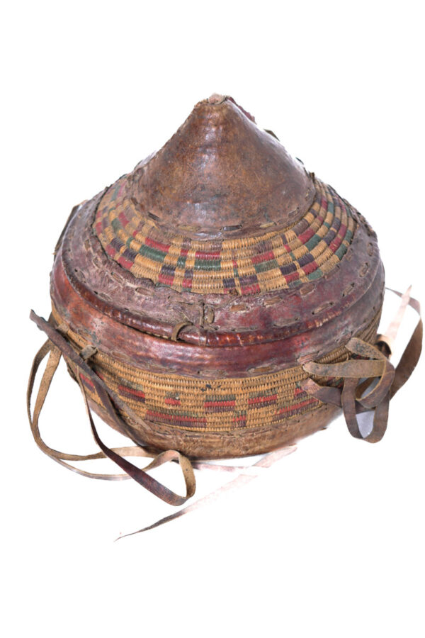 Basket - Oromo - Wicker, Leather - Ethiopia