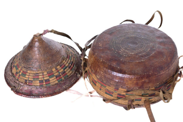 Basket - Oromo - Wicker, Leather - Ethiopia