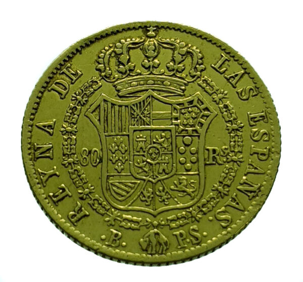 Spain 80 Reales 1839 Isabel II - Gold