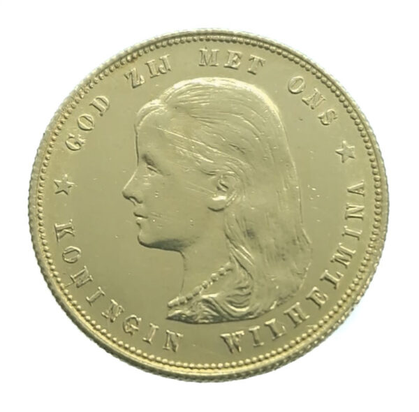 Nederland 10 Gulden 1897 Wilhelmina - Parels vast - Gold EF / FDC