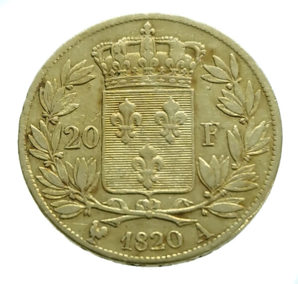 France 20 Francs 1820-A Louis XVIII - Gold