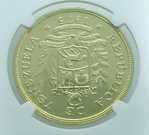VENEZUELA 1000 Bolivares 1975 Cock of the Rocks - Gold NGC MS 68