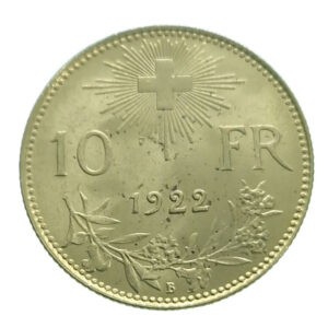 Switzerland 10 Francs 1922 Gold Extremely Fine
