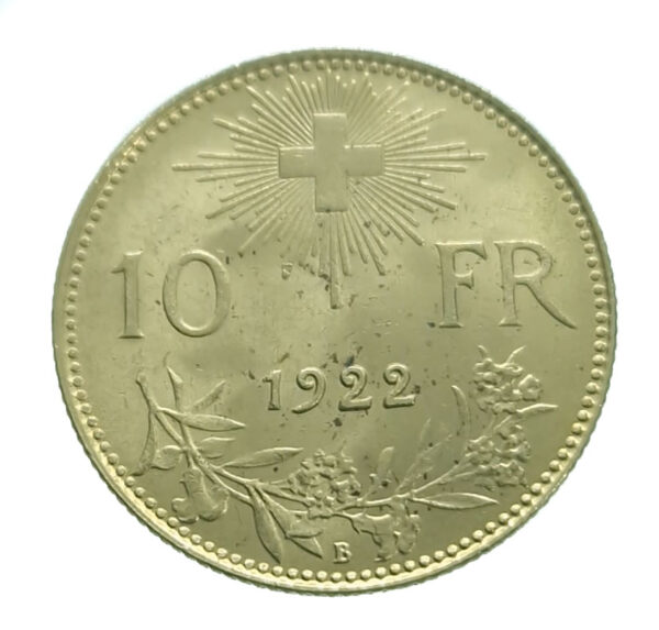Switzerland 10 Francs 1922 Gold Extremely Fine