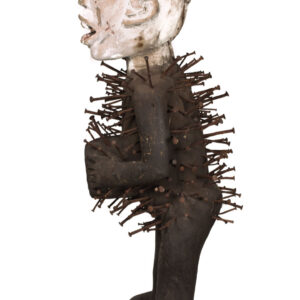Double headed Nkisi Figure - Wood, nails, glass - Kongo- Congo