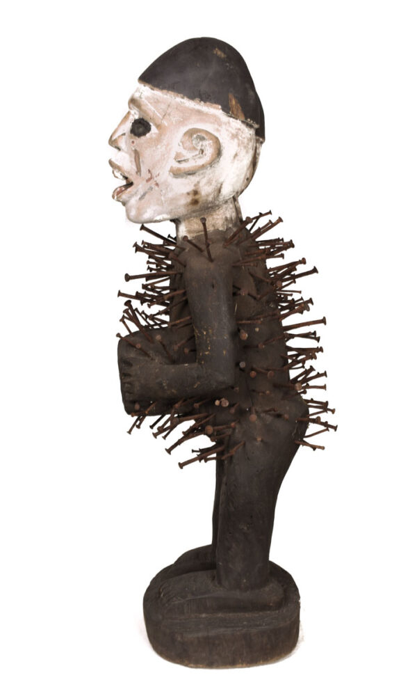 Double headed Nkisi Figure - Wood, nails, glass - Kongo- Congo