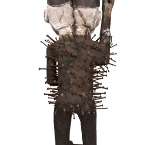 Double headed Nkisi Figure - Wood, nails, glass - Kongo- Congo
