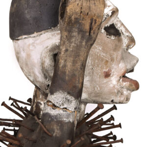 Double headed Nkisi Figure - Wood, nails, glass - Kongo- Congo