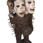 Double headed Nkisi Figure - Wood, nails, glass - Kongo- Congo