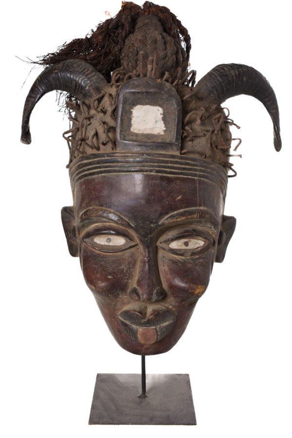 Mask - Glass, Nail, Wood - Kongo - Congo