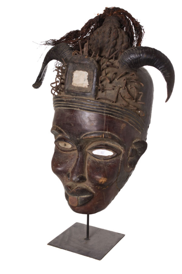 Mask - Glass, Nail, Wood - Kongo - Congo