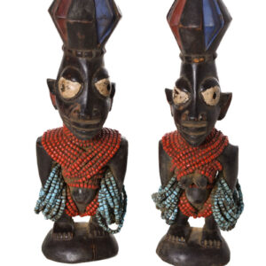 Ibeji Twins - Glass beads, Wood - Yoruba - Nigeria