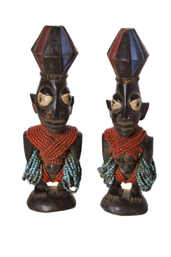 Ibeji Twins - Glass beads, Wood - Yoruba - Nigeria