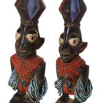 Ibeji Twins - Glass beads, Wood - Yoruba - Nigeria