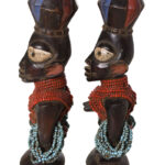 Ibeji Twins - Glass beads, Wood - Yoruba - Nigeria