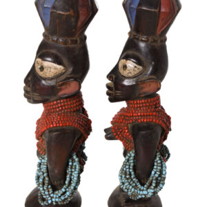 Ibeji Twins - Glass beads, Wood - Yoruba - Nigeria