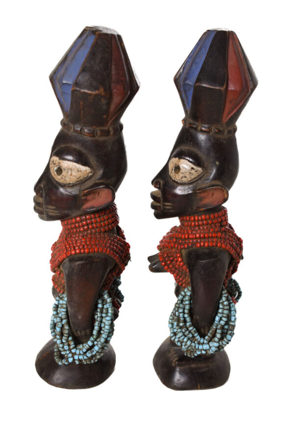 Ibeji Twins - Glass beads, Wood - Yoruba - Nigeria