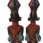 Ibeji Twins - Glass beads, Wood - Yoruba - Nigeria