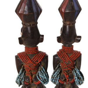 Ibeji Twins - Glass beads, Wood - Yoruba - Nigeria