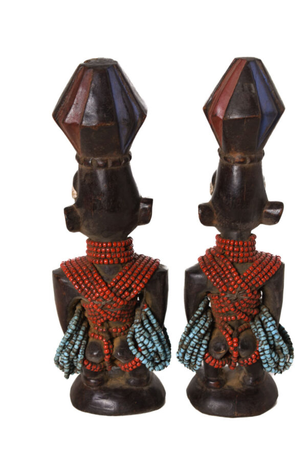 Ibeji Twins - Glass beads, Wood - Yoruba - Nigeria