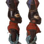 Ibeji Twins - Glass beads, Wood - Yoruba - Nigeria