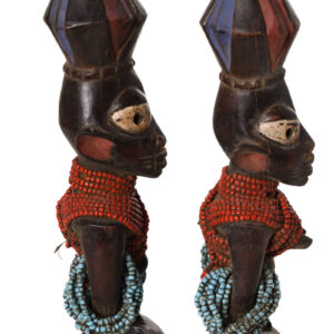 Ibeji Twins - Glass beads, Wood - Yoruba - Nigeria