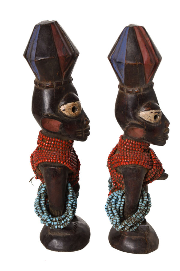 Ibeji Twins - Glass beads, Wood - Yoruba - Nigeria