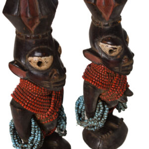 Ibeji Twins - Glass beads, Wood - Yoruba - Nigeria