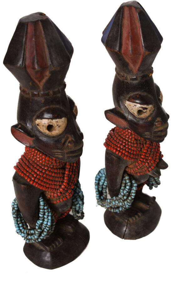 Ibeji Twins - Glass beads, Wood - Yoruba - Nigeria
