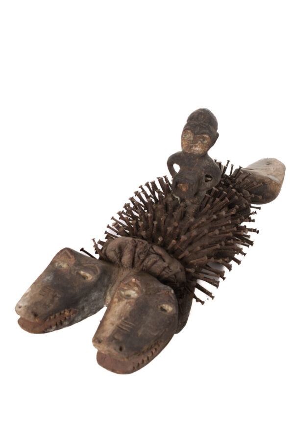 Nkisi Kozo - Glass, Nail, Wood - Bakongo - Congo