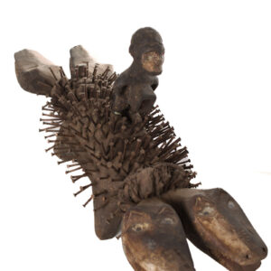 Nkisi Kozo - Glass, Nail, Wood - Bakongo - Congo