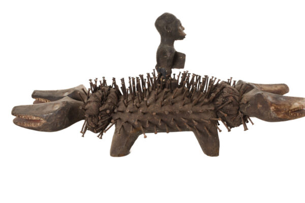 Nkisi Kozo - Glass, Nail, Wood - Bakongo - Congo