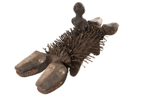 Nkisi Kozo - Glass, Nail, Wood - Bakongo - Congo