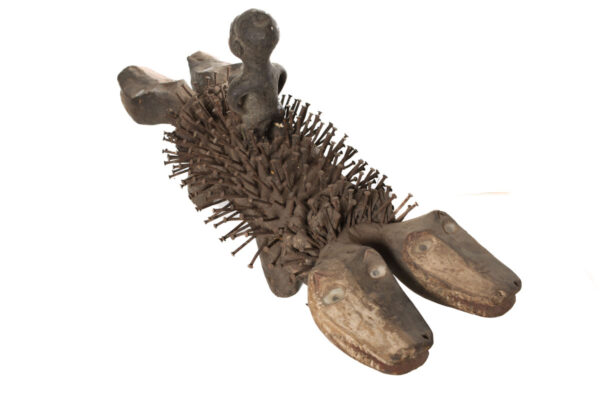 Nkisi Kozo - Glass, Nail, Wood - Bakongo - Congo