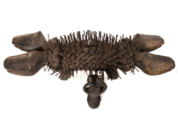 Nkisi Kozo - Glass, Nail, Wood - Bakongo - Congo