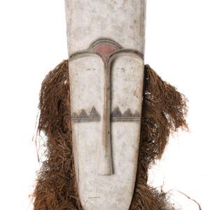 Ngil mask - Wood, Raphia - Fang - Gabon