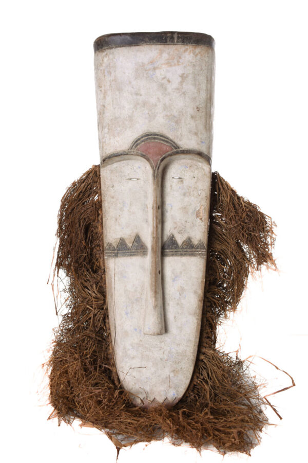 Ngil mask - Wood, Raphia - Fang - Gabon