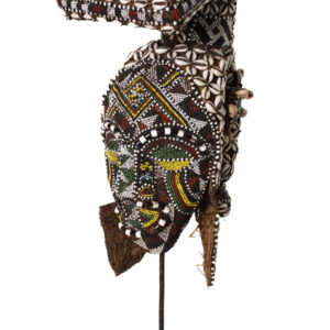 Mask - Beads, Cauris, Plant fibre, Wood - Ngaady A Waash Bushoong - Kuba - Congo