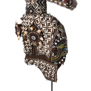 Mask - Beads, Cauris, Plant fibre, Wood - Ngaady A Waash Bushoong - Kuba - Congo
