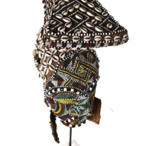 Mask - Beads, Cauris, Plant fibre, Wood - Ngaady A Waash Bushoong - Kuba - Congo