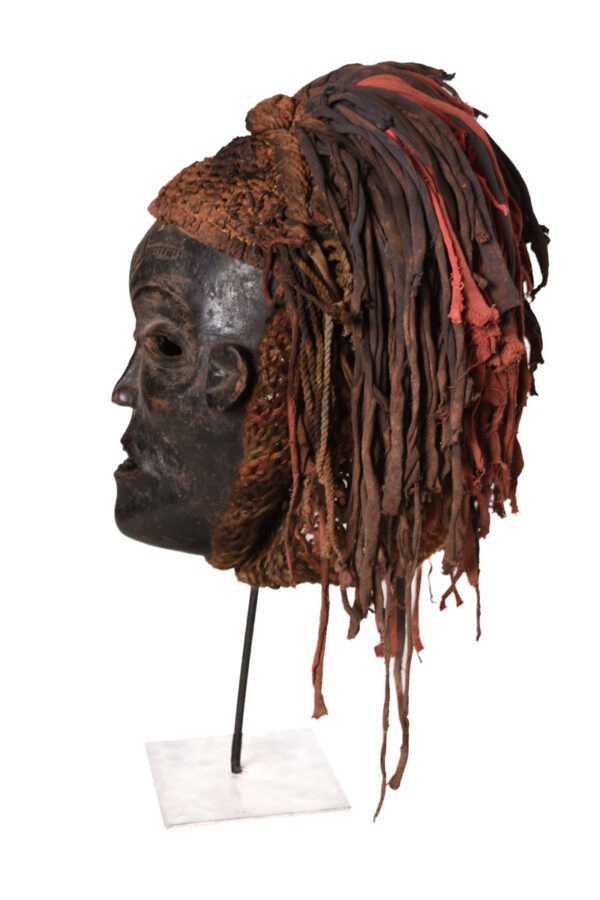Mask - Wood, Rope - Lwena - Angola