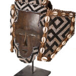 Lele Mask - Beads, Cauris, Plant fibre, Wood - KUBA - DR Congo