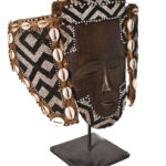 Lele Mask - Beads, Cauris, Plant fibre, Wood - KUBA - DR Congo