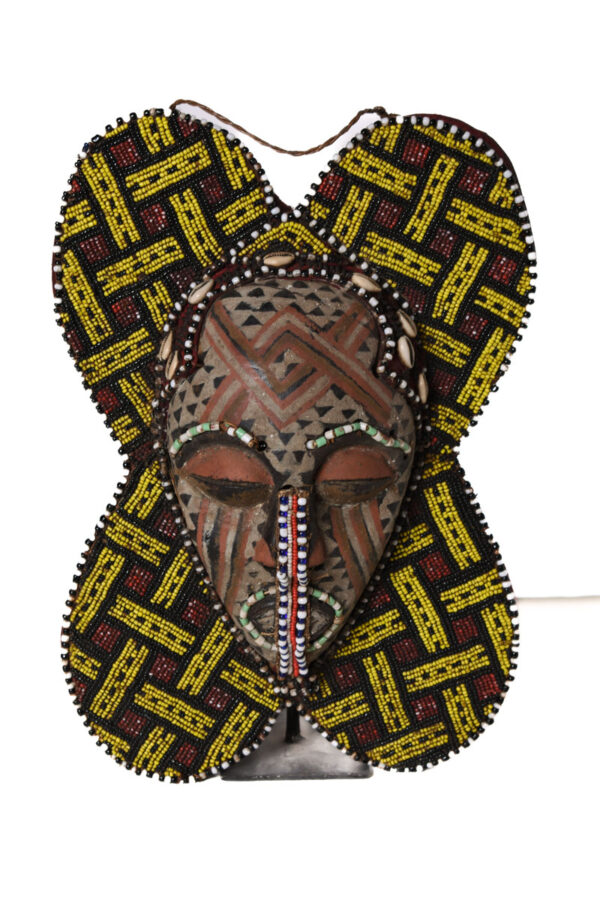 Panel- Beads, Cauris, Plant fibre, Wood - Ngaady A Waash Bushoong - Kuba - Congo