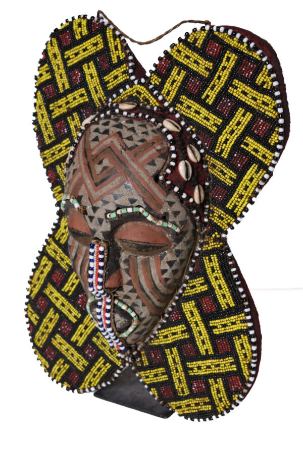 Panel- Beads, Cauris, Plant fibre, Wood - Ngaady A Waash Bushoong - Kuba - Congo